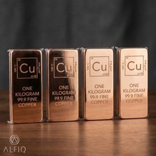 4kg Solid Copper Ingot Bar Set - 4x 1kg .999 Fine Pure Metal - Certified