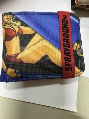 Sprayground Bifold Wallet Blue Graphic Money Holder Streetwear Unisex