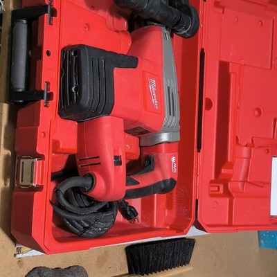 Milwaukee Electric Demolition Hammer Heavy Duty Tool with Red Carrying Case