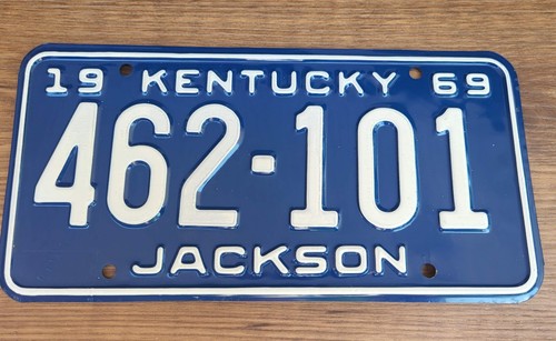 1969 Kentucky License Plate Tag #462-101 Jackson Co - Nicer One !