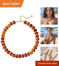 Colorful Resin Bead Choker - Adjustable Chunky Necklace for All Occasions