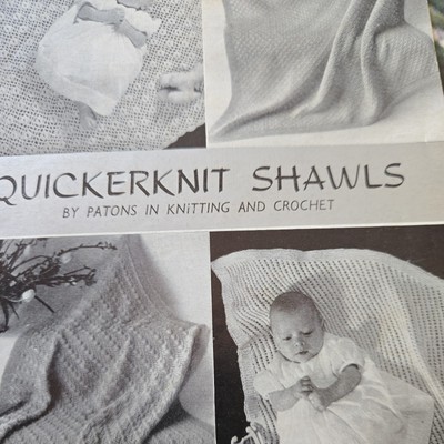 Patons 447 Knitting Pattern Vintage Used baby blankets shawls DK