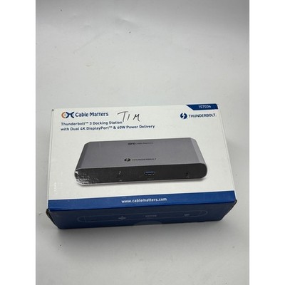 Cable Matters Thunderbolt 3 Docking Station Dual 4K DisplayPort 60W PD 107034