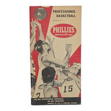 Vintage 1957 NBA Basketball Phillies Cigars Advertising Guide Booklet Old Early