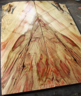 Curly red flame box elder maple drop top .33'' thk bass guitar tonewood 2756