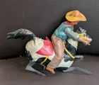Vintage Bucking Bronco Horse Tin Litho Windup Toy Cowboy Rider Gunthermann/Marx?