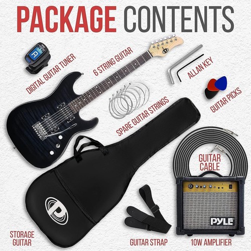 Pyle Electric Guitar Kit with Amp, Full Size-Beginner Bundle Accessories, 39 in - Picture 7 of 7