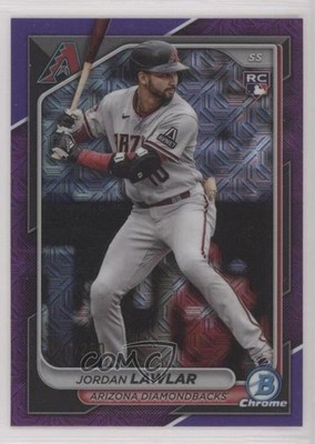 2024 Bowman Chrome Mega Box Purple Mojo Refractor Jordan Lawlar Rookie RC 00cp