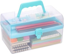 BTSKY Multipurpose Plastic Craft Storage Containers with Rectangle, Blue