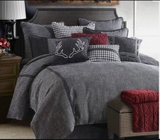 Hi End Accents Hamilton Bedding Set King Comforter Black/white Tweed Bed 4piece