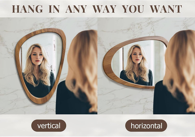 Mid Century Modern Asymmetrical Wall Mirror for Entryway or