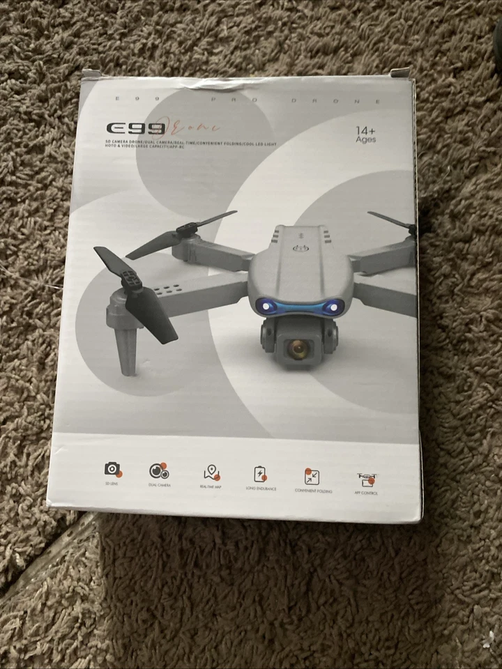 E99 Pro HD Dual Camera FPV Portable Aerial Photography Foldable Quad Drone Black - Image 2 of 4