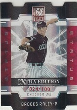 2009 Donruss Elite Extra Edition Status Die-Cut Red /100 BROOKS RALEY Cubs