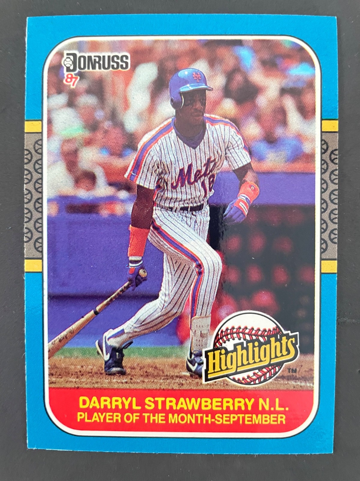 Darryl Strawberry #49 Baseball Cards 1987 Donruss Highlights trading card — raw and PSA graded price guide
