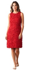 J. Crew Dress Rosette Red Floral Sheath Sleeveless Party Prom Wedding Size 4$148