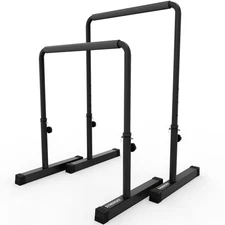 Dip Bar Black. Adjustable Dip Station from 30” – 39” for Dips, Inverted Pull ...