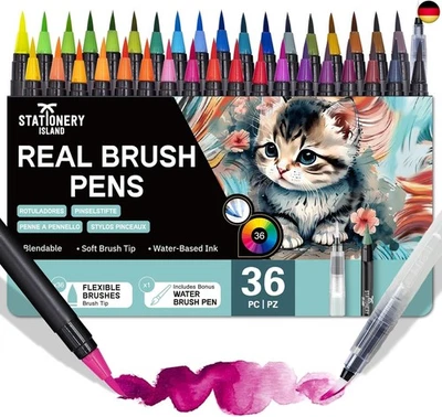 STATIONERY ISLAND Aquarellstifte 37-teilig 36 Aquarell Pinselstifte 1