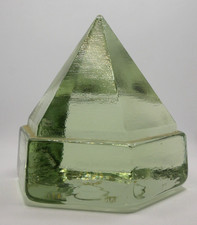 Vintage Ship's Deck Prism Light Green Glass Nautical Pyramid Boat Paperweight