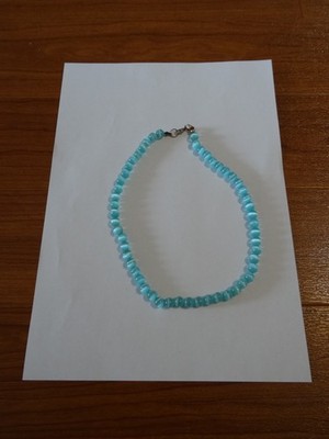 Kette Hals Halskette für Damen Frauen Haku Vintage Schmuck blau mit Steinen