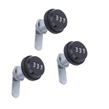 WJSKDQ 3 Pack Combination Cam Lock RV Password Coded for 30 mm, Black