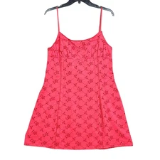 Intimataly Free People Dress Full Bloom Mini Slip Dress A Line XL Red Eyelet