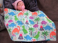 Dinosaur Flannel Burp Cloth: Reversible Baby Changing Pad diaper pet mat
