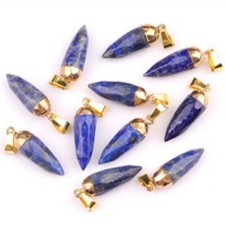 10pcs Natural Lapis Lazuli Stone Chili Pepper Pendants Reiki Healing Amulet DIY