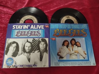 Bee Gees 7'' Singles X 2 Germany  - How deep us your love - Stayin Alive 