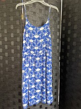 Old Navy L/G Tall Royal Blue & White Floral Mini Sundress-Adjustable Straps