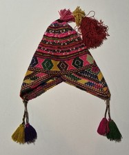 Vintage Antique Chullo Hand Knit Hat