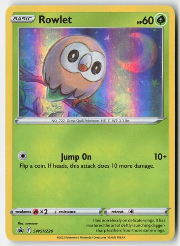 Pokemon - Rowlet #SWSH220 Holo - SWSH Black Star Promos