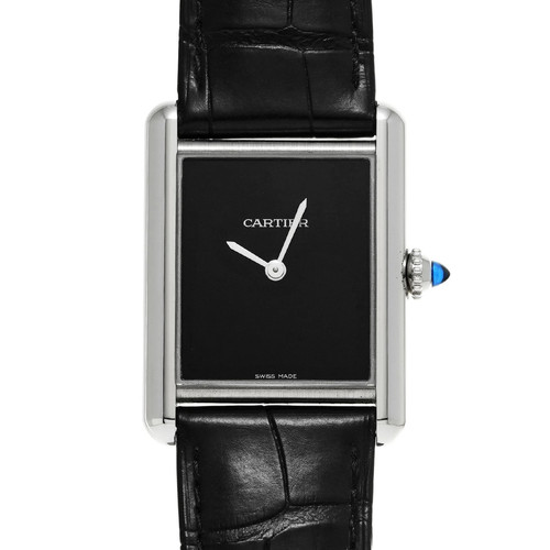 CARTIER Tank Must De Cartier Lm WSTA0072 Black Men's Used Watch #51026