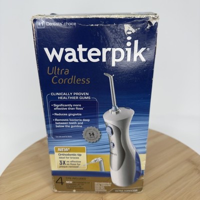 Waterpik Ultra Cordless Dental Water Jet WP-450W Rechargeable Flosser 4 Tips