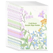 Acrylic Sign Holder, 9 Pack 11x8.5 Clear Picture Frame, Vertical