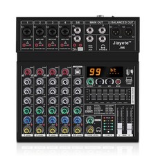 6 Channel DJ Mixer, Professional Audio Mixer, Metal, DSP 99 Preset Effects, B...
