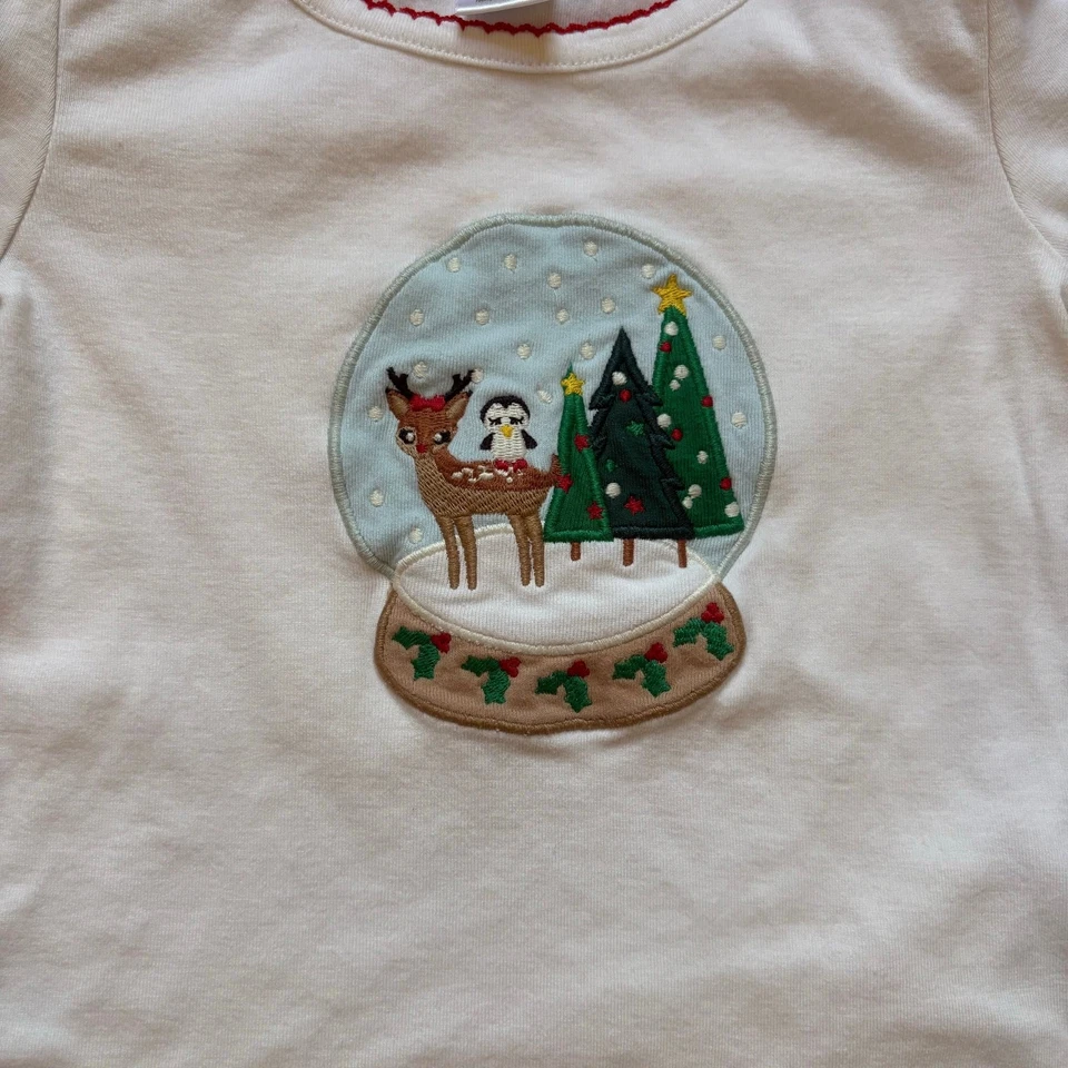 Gymboree white holiday Christmas snow globe animals long sleeve shirt SIZE 4T - Image 2 of 4
