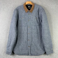 ONeill Jacket Mens Large Blue Sherpa Lined Shirt Corduroy Collar Olson Shacket