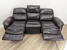 SOFA 3 Seater Electric Dual Recliner Brown Leather Sectional FREE DELIVERY