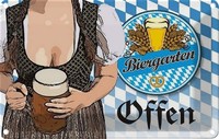 Blechschild 12X18 Cm Biergarten Offen Bier Bayern Essen Trinken Deko Geschenk Me