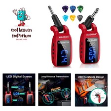 Wireless Guitar System, UHF Wireless Guitar Transmitter Receiver 164Feet Rang...