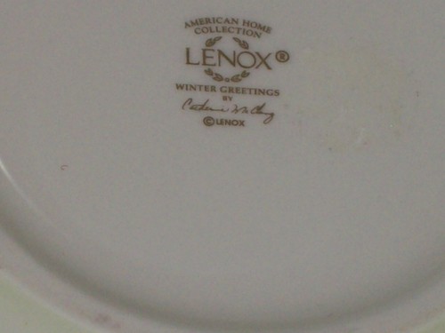 LENOX PORCELAIN WINTER GREETINGS CARDINAL DIP BOWL WITH SPREADER - Picture 5 of 5