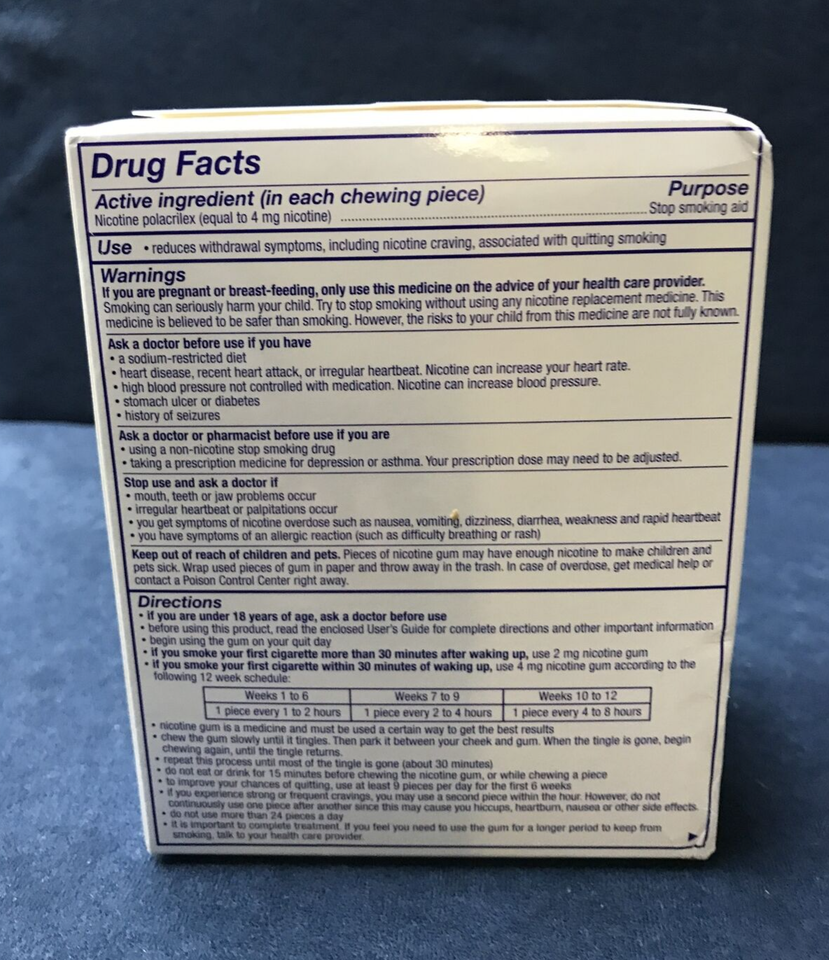Nicorette Nicotine Gum to Quit Smoking, 4mg 160 Count Exp 04/2027 eBay