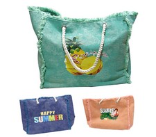 Borsa Mare Grande Donna a Spalla Colorata 42x15x37 Manici Corda Summer Cotone