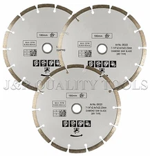3 SEGMENTED DIAMOND 7-1/4 BLADE FITS BOSCH CIRCULAR SAW CUT CONCRETE PAVER TILE