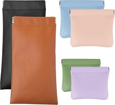 6 PCS Pocket Cosmetic Bag, Small Pocket Makeup Bag for Women Snap Closure Organi