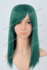 US 20inch Straight Cosplay Wigs 20" Deep Green Synthetic Wigs with Bangs