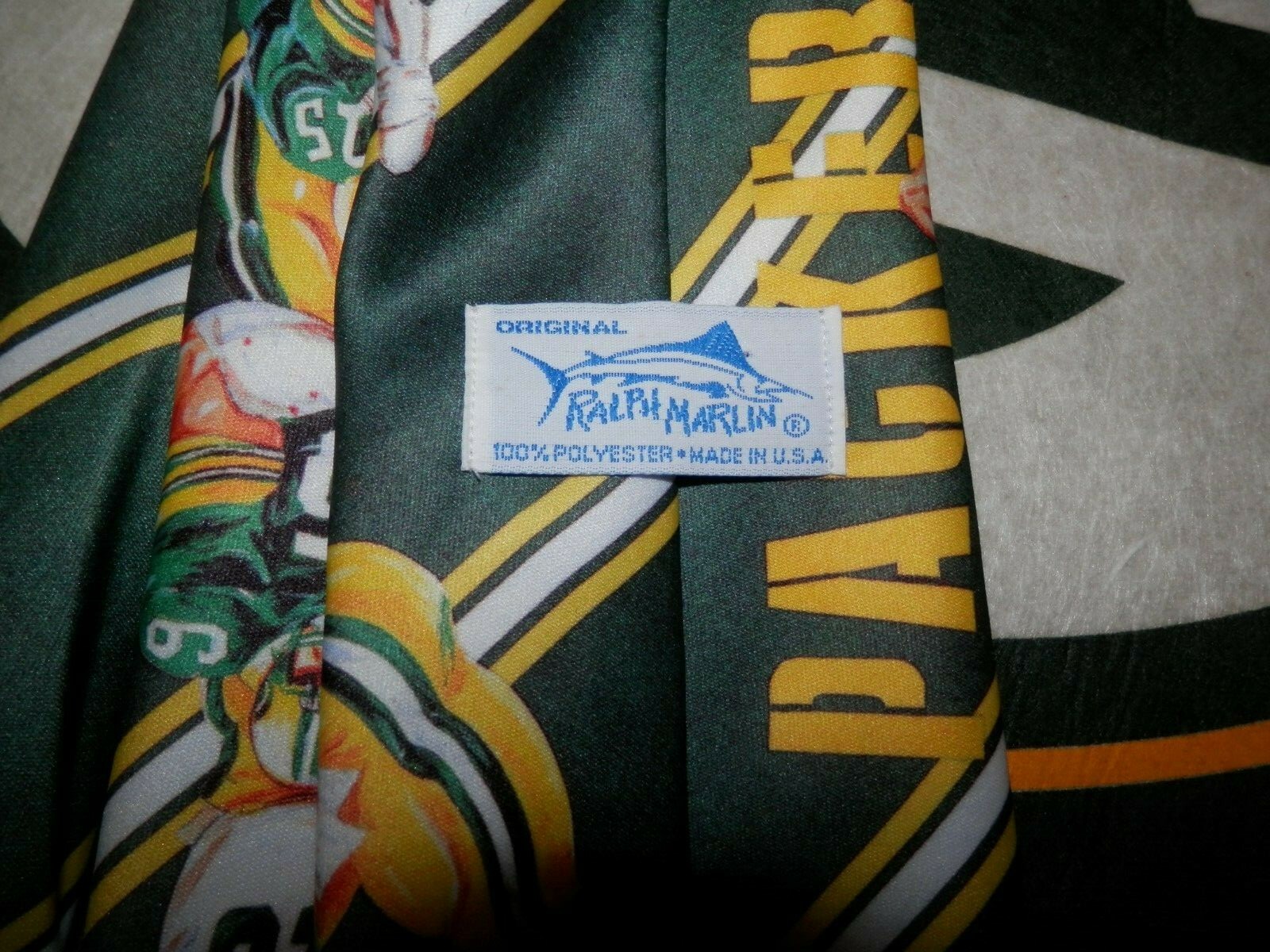 NFL Green Bay Packers Men's Necktie Ralph Marlin Original Poly 1990