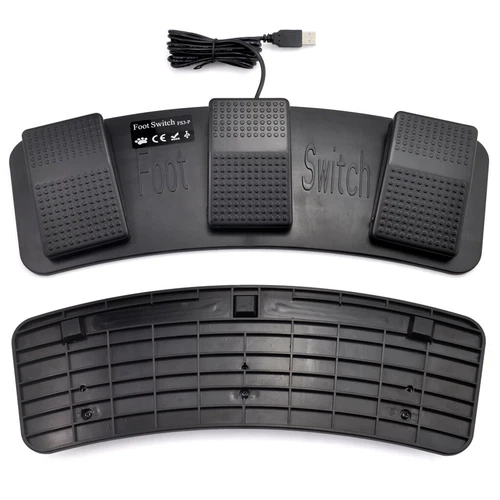 Mechanical USB Foot Control Action Three 3 Triple Switch Pedal HID Game PC Media