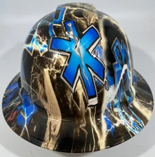 New Full Brim Hard Hat Custom Hydro Dipped BAD ASS EMS