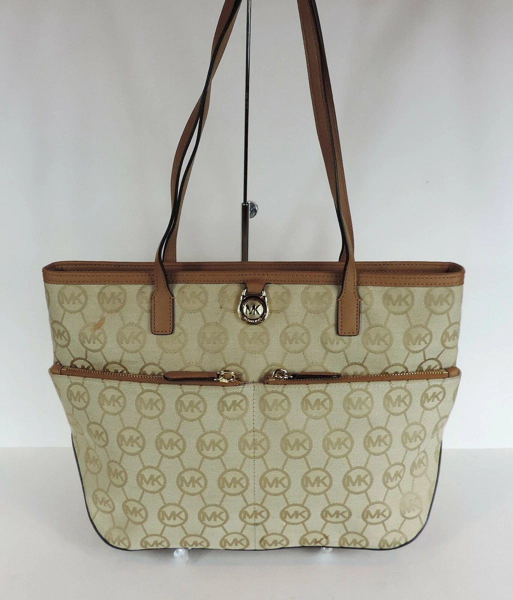 New Michael Kors Kempton Bag Beige bag camel Tan tote monogram MK logo  handbag